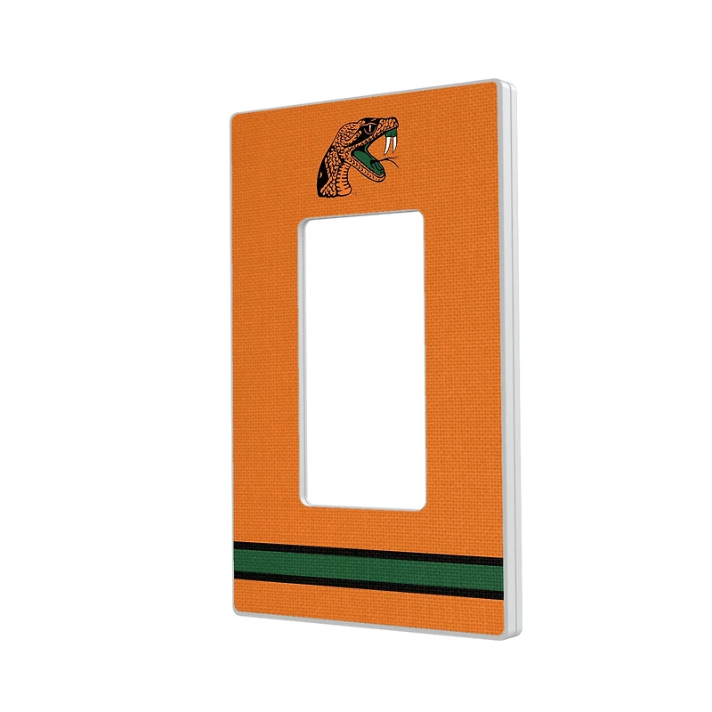 Keyscaper Florida A&M Rattlers Stripe Design Single Rocker Lightswitch Plate