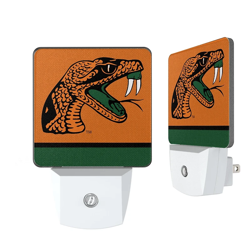 Keyscaper Florida A&M Rattlers  Stripe Design Nightlight 2-Pack