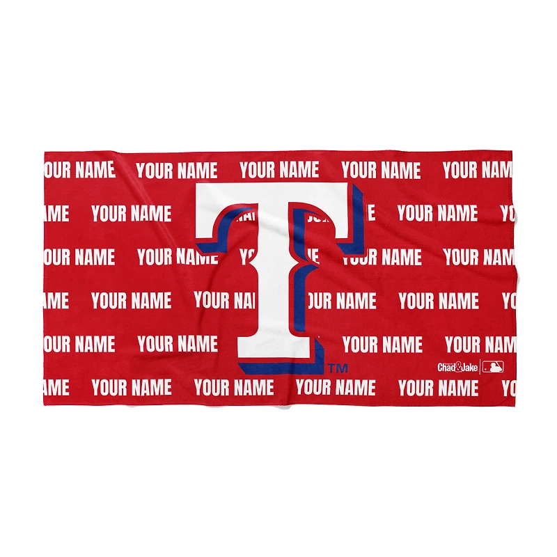 Chad & Jake Texas Rangers 30" x 60" Personalized Horizontal Towel