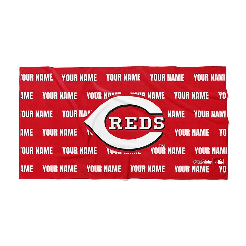 Chad & Jake Cincinnati Reds 30" x 60" Personalized Horizontal Towel