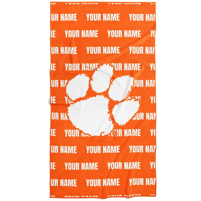 Chad & Jake Clemson Tigers 30" x 60" Personalized Repeat Vertical Towel