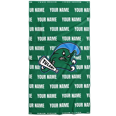 Chad & Jake Tulane Green Wave 30" x 60" Personalized Repeat Vertical Towel