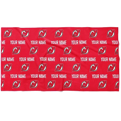 Chad & Jake New Jersey Devils 30" x 60" Personalized Repeat Logo Horizontal Towel