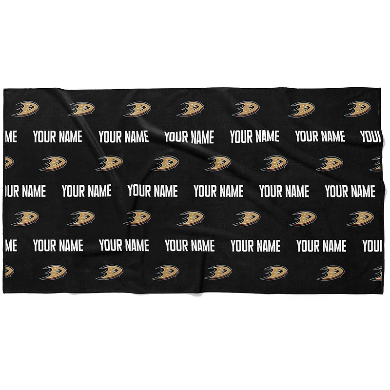 Chad & Jake Anaheim Ducks 30" x 60" Personalized Repeat Logo Horizontal Towel