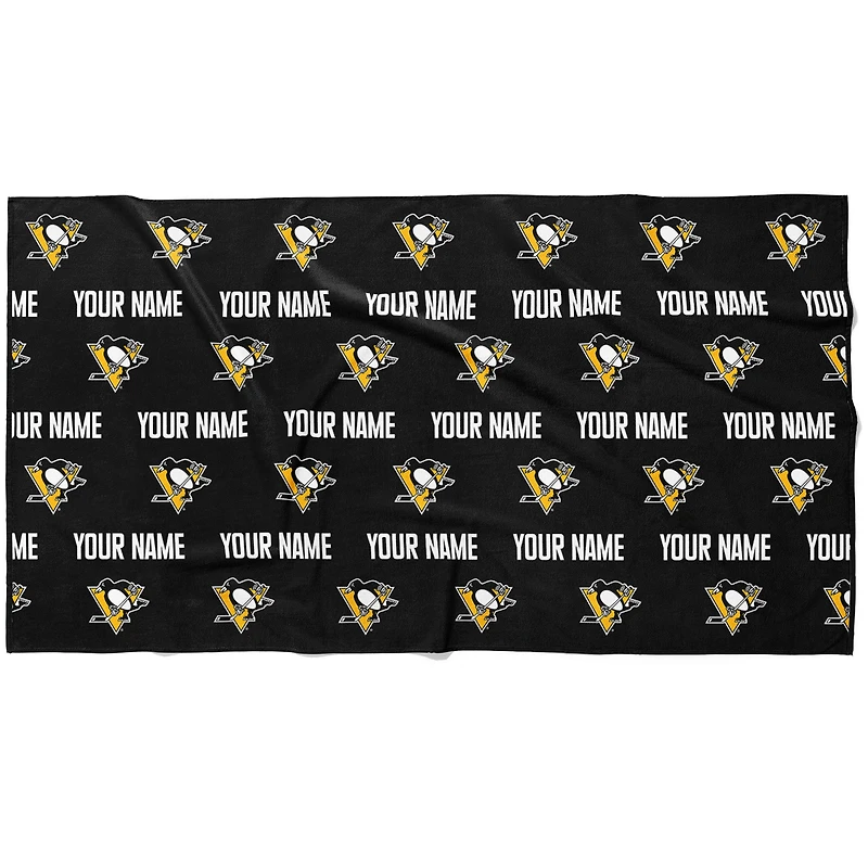 Chad & Jake Pittsburgh Penguins 30" x 60" Personalized Repeat Logo Horizontal Towel