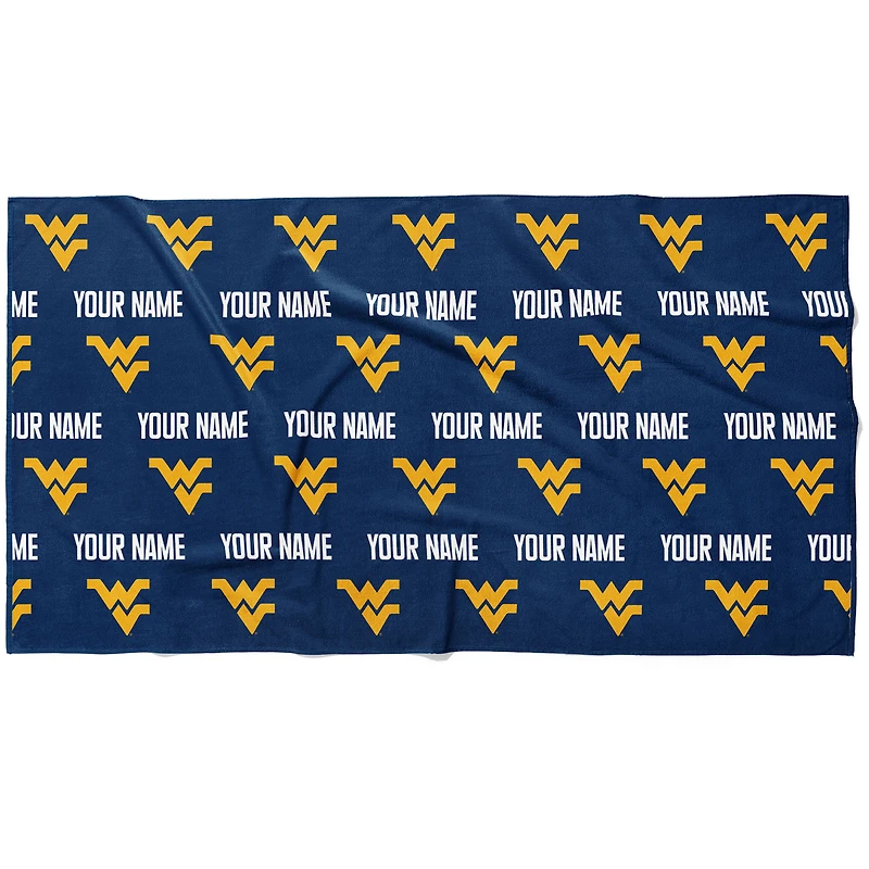 Chad & Jake West Virginia Mountaineers 30" x 60" Personalized Repeat Logo Horizontal Towel