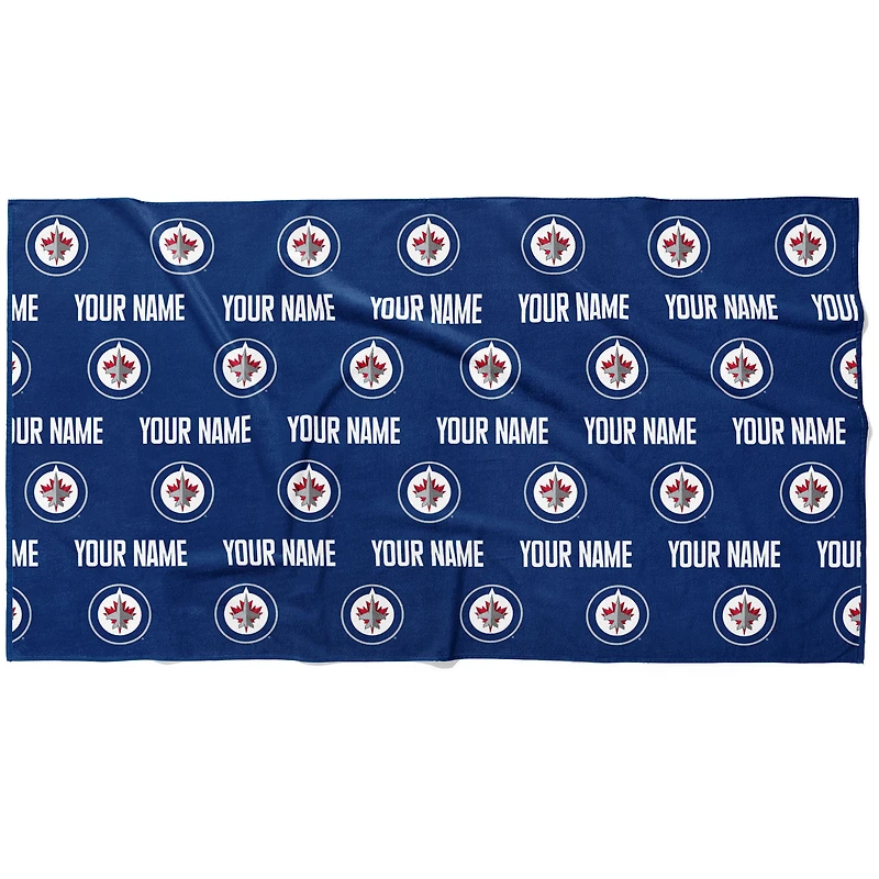 Chad & Jake Winnipeg Jets 30" x 60" Personalized Repeat Logo Horizontal Towel
