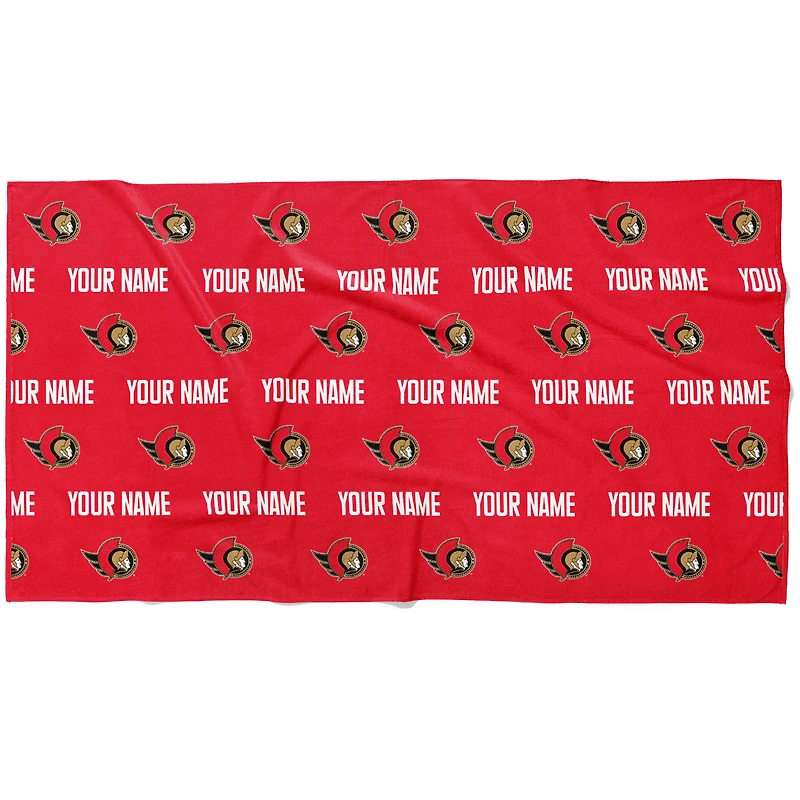 Chad & Jake Ottawa Senators 30" x 60" Personalized Repeat Logo Horizontal Towel