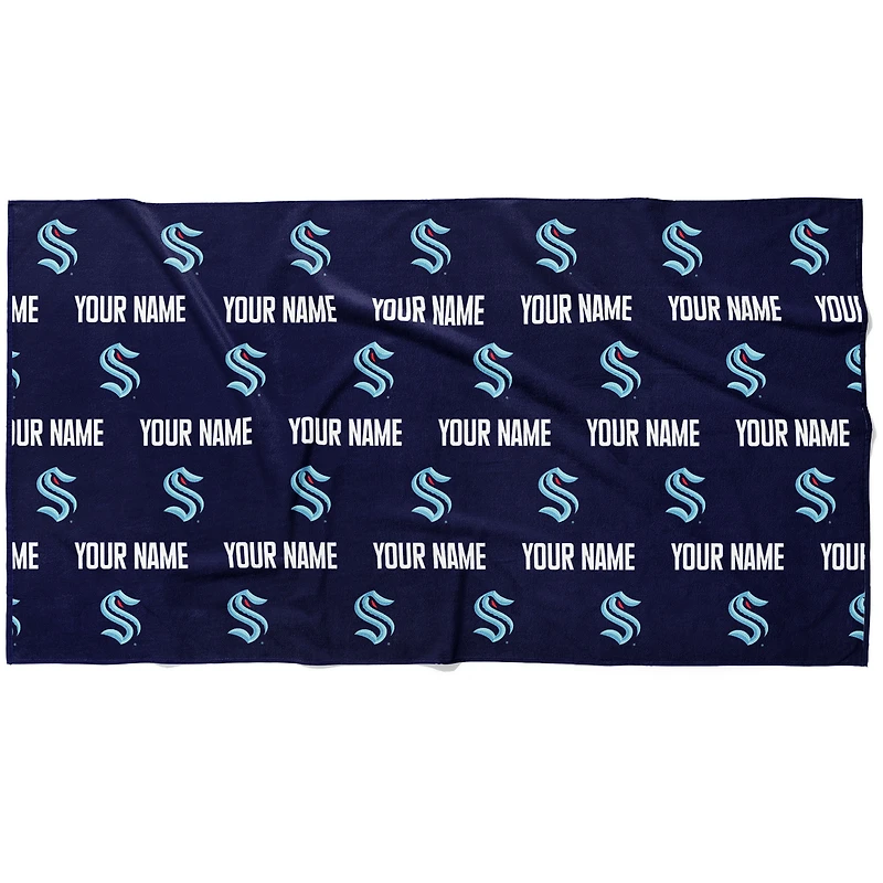 Chad & Jake Seattle Kraken 30" x 60" Personalized Repeat Logo Horizontal Towel