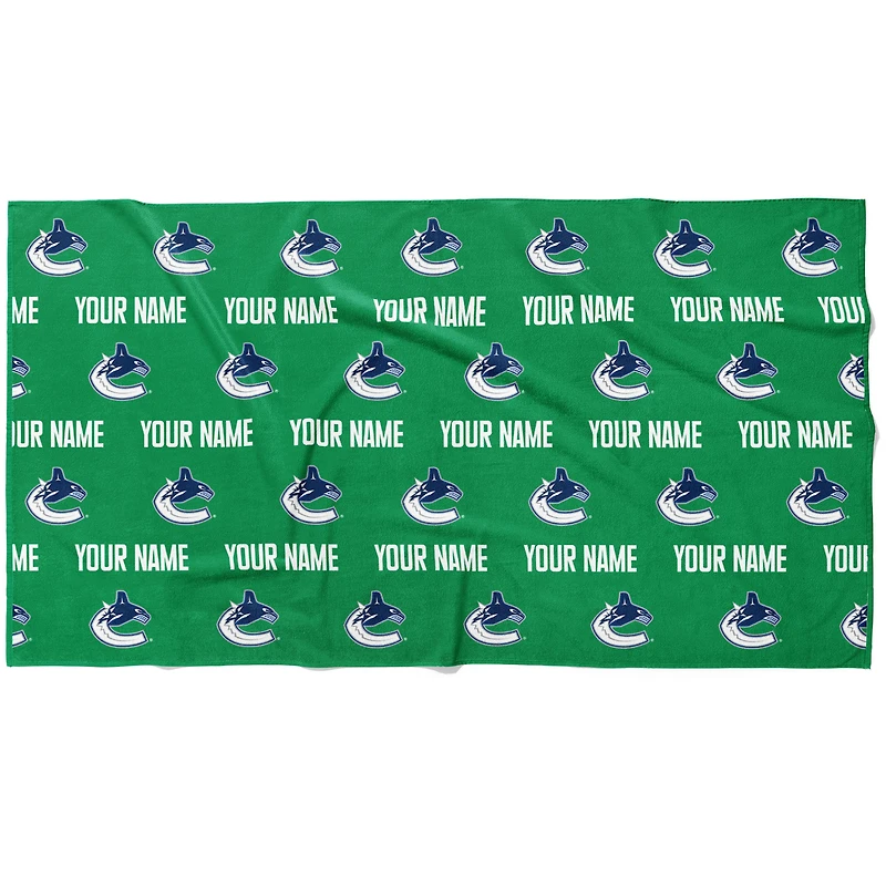 Chad & Jake Vancouver Canucks 30" x 60" Personalized Repeat Logo Horizontal Towel