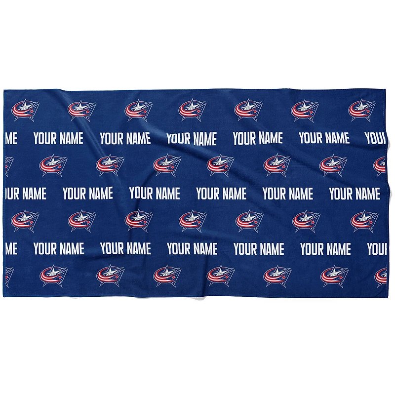 Chad & Jake Columbus Blue Jackets 30" x 60" Personalized Repeat Logo Horizontal Towel