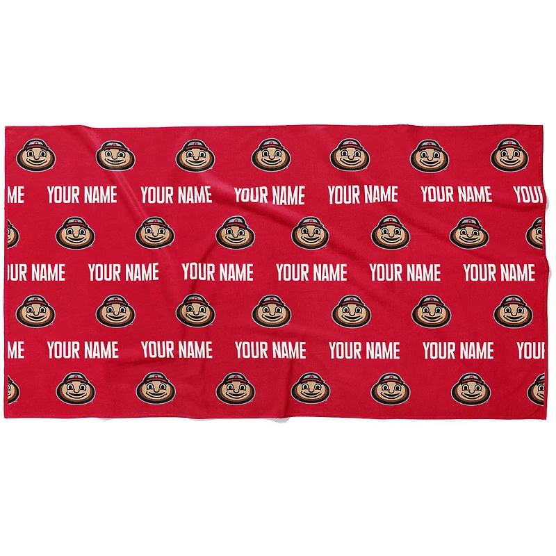 Chad & Jake Ohio State Buckeyes Brutus Buckeye 30" x 60" Personalized Repeat Logo Horizontal Towel