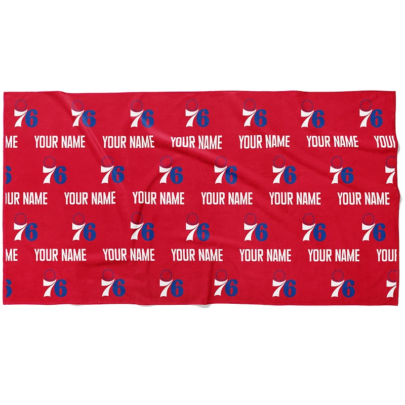 Chad & Jake Philadelphia 76ers 30" x 60" Personalized Repeat Logo Horizontal Towel
