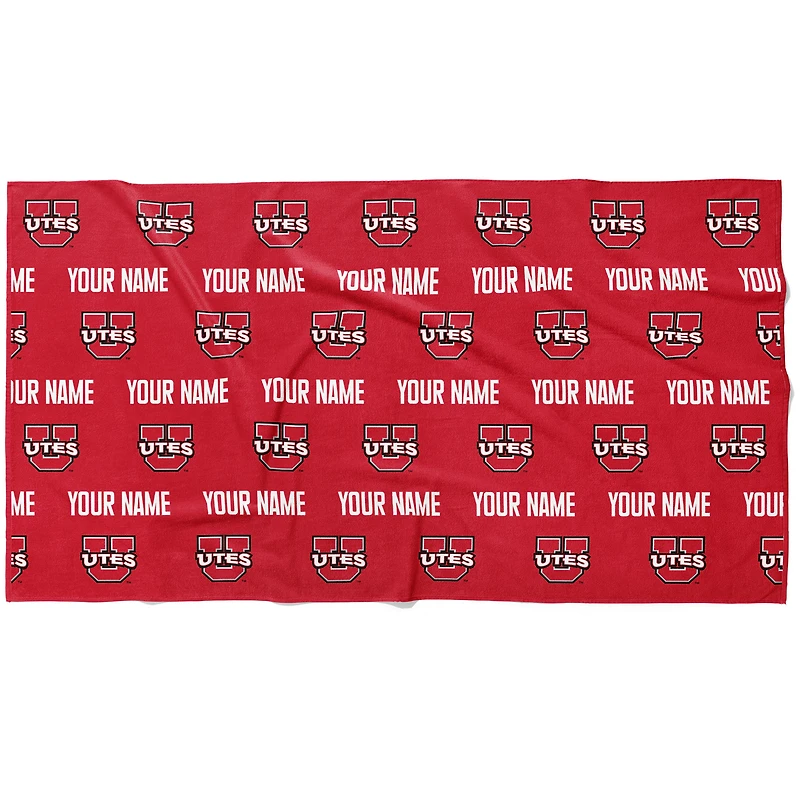 Chad & Jake Utah Utes 30" x 60" Personalized Repeat Logo Horizontal Towel
