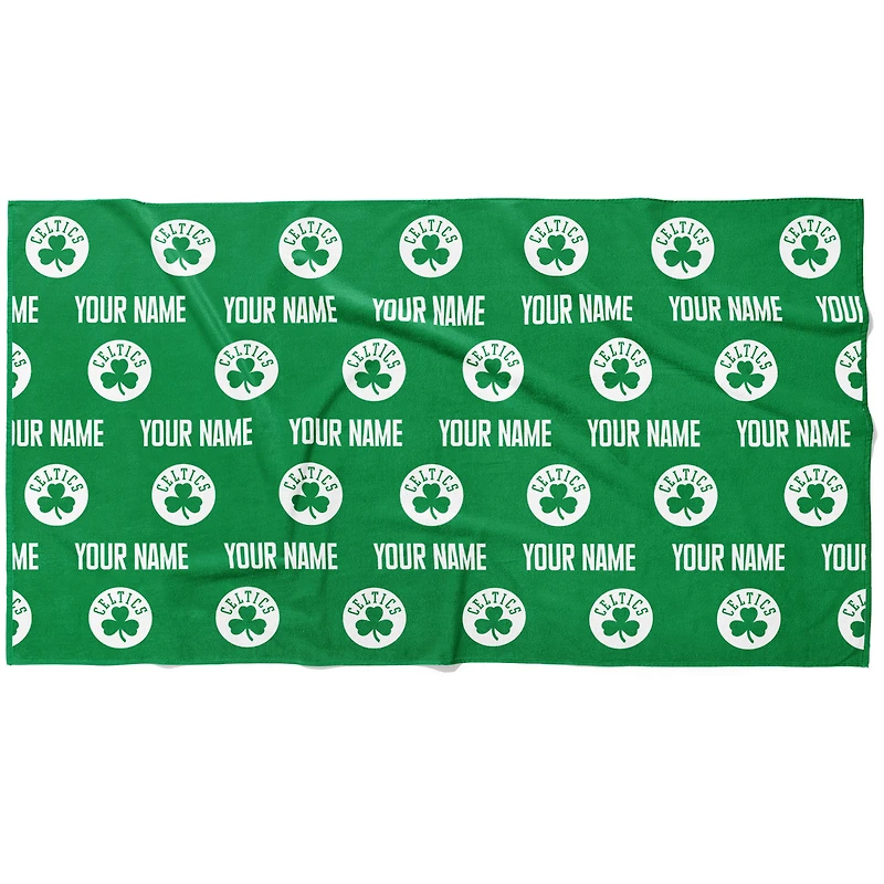 Chad & Jake Boston Celtics 30" x 60" Personalized Repeat Logo Horizontal Towel