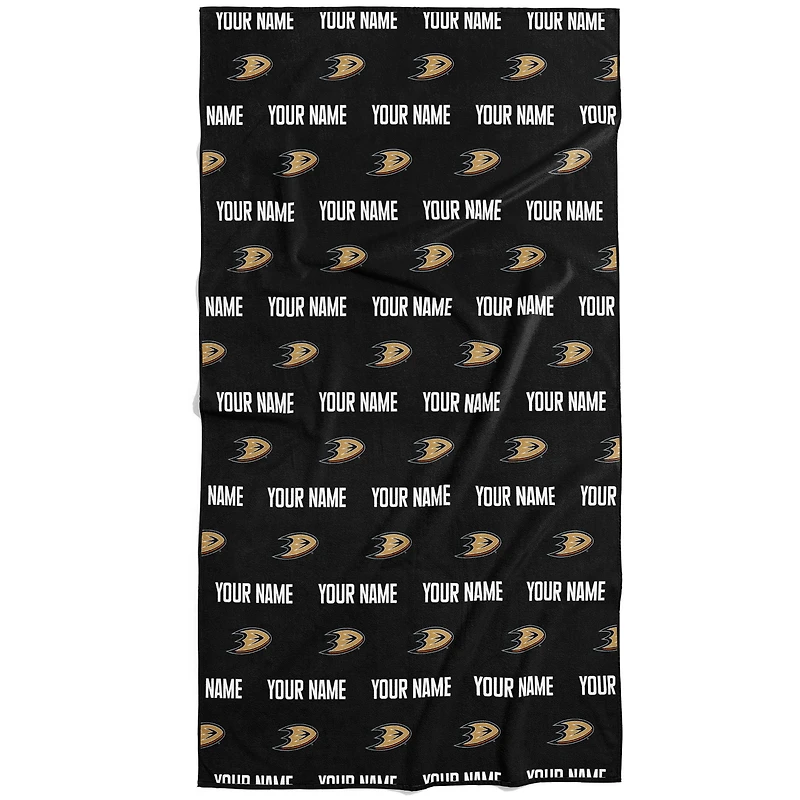 Chad & Jake Anaheim Ducks 30" x 60" Personalized Repeat Logo Vertical Towel