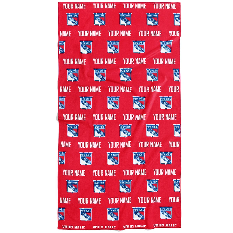 Chad & Jake New York Rangers 30" x 60" Personalized Repeat Logo Vertical Towel