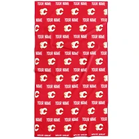 Chad & Jake Calgary Flames 30" x 60" Personalized Repeat Logo Vertical Towel