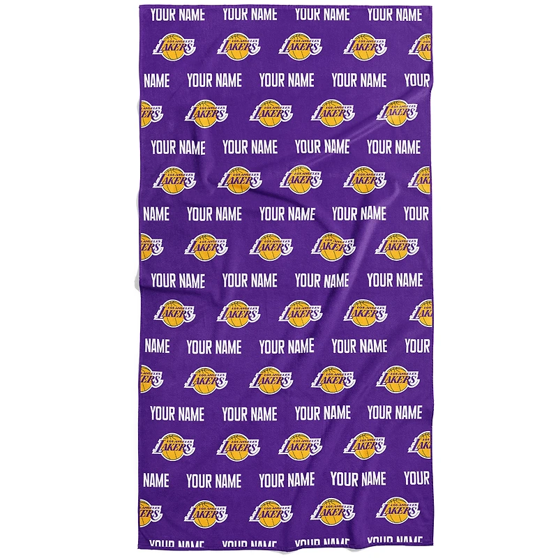 Chad & Jake Los Angeles Lakers 30" x 60" Personalized Repeat Logo Vertical Towel
