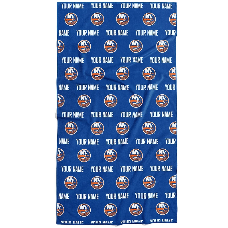 Chad & Jake New York Islanders 30" x 60" Personalized Repeat Logo Vertical Towel
