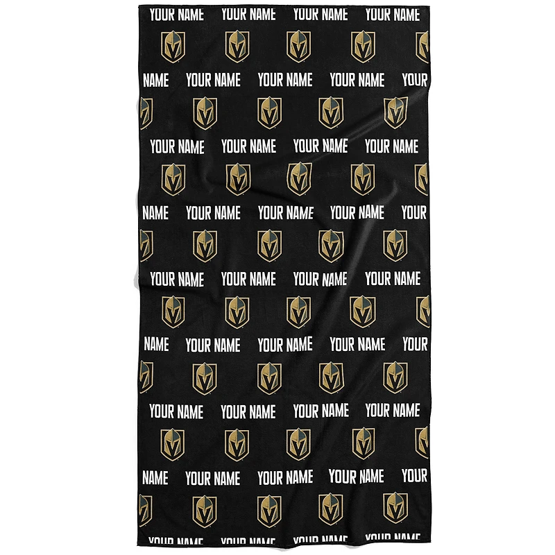 Chad & Jake Vegas Golden Knights 30" x 60" Personalized Repeat Logo Vertical Towel