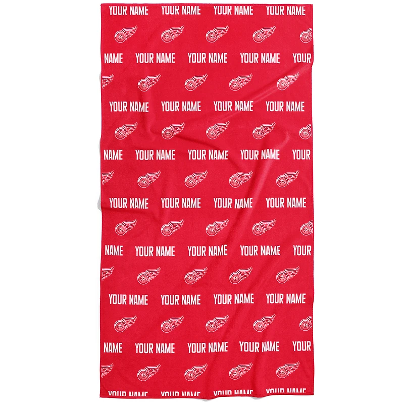 Chad & Jake Detroit Red Wings 30" x 60" Personalized Repeat Logo Vertical Towel