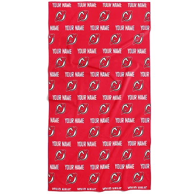 Chad & Jake New Jersey Devils 30" x 60" Personalized Repeat Logo Vertical Towel