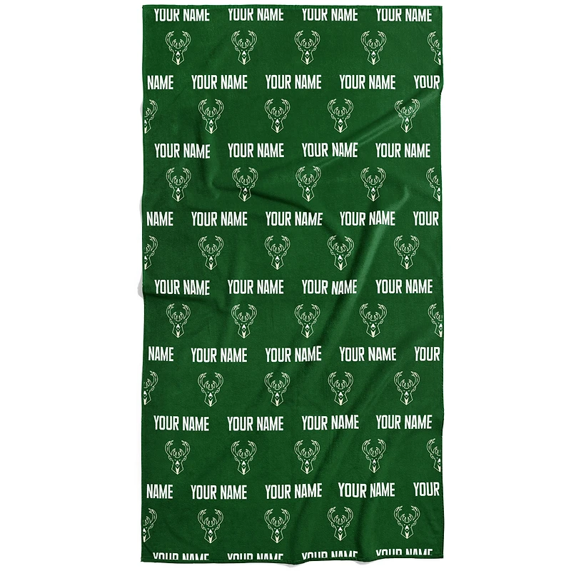 Chad & Jake Milwaukee Bucks 30" x 60" Personalized Repeat Logo Vertical Towel
