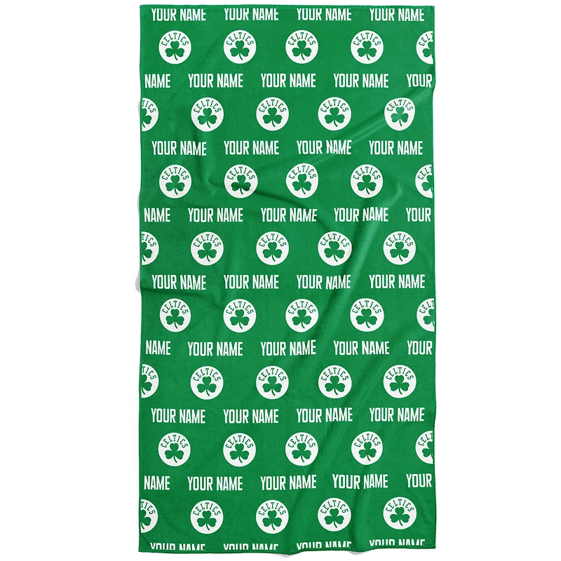Chad & Jake Boston Celtics 30" x 60" Personalized Repeat Logo Vertical Towel