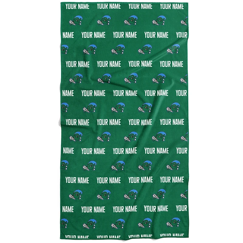 Chad & Jake Tulane Green Wave 30" x 60" Personalized Repeat Logo Vertical Towel