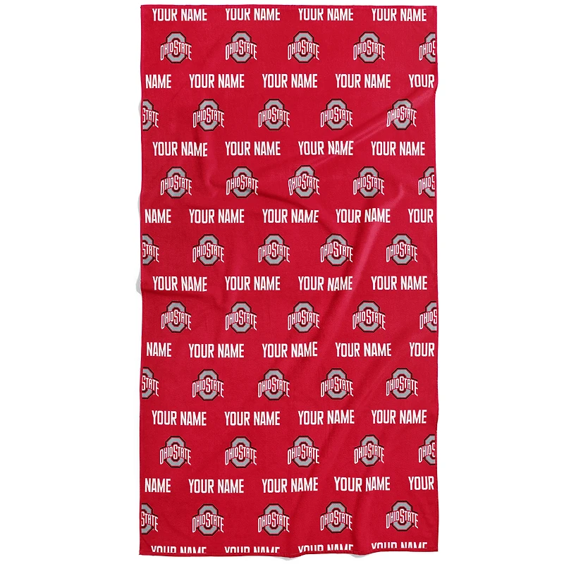 Chad & Jake Ohio State Buckeyes 30" x 60" Personalized Repeat Logo Vertical Towel