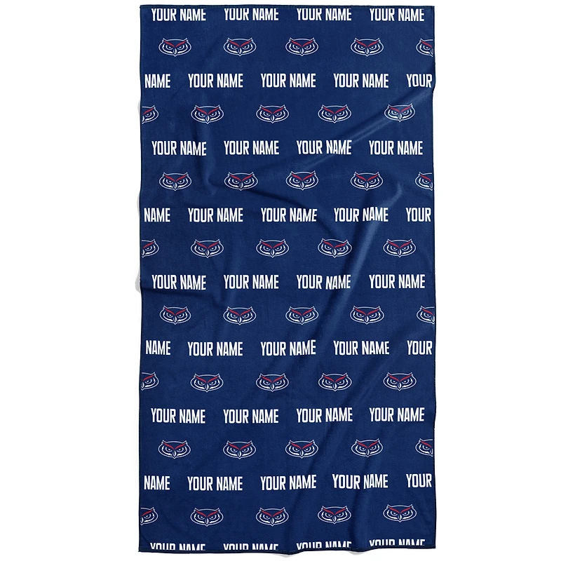 Chad & Jake Florida Atlantic Owls 30" x 60" Personalized Repeat Logo Vertical Towel