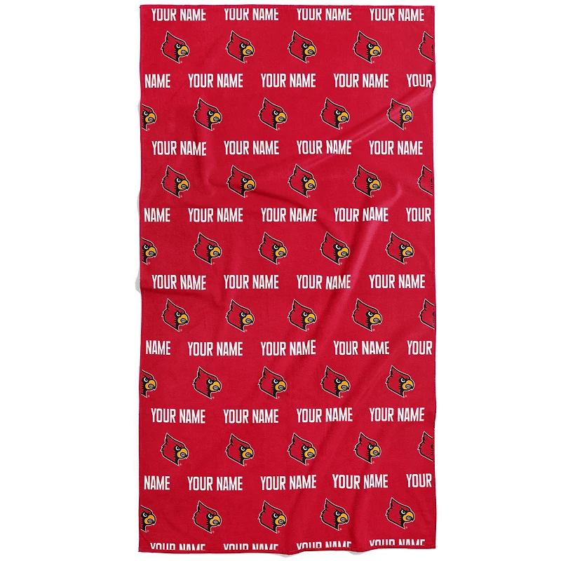 Chad & Jake Louisville Cardinals 30" x 60" Personalized Repeat Logo Vertical Towel