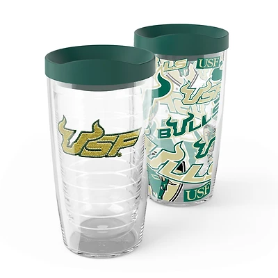 Tervis South Florida Bulls 2-Pack 16oz. Competitor & Emblem Tumbler Set