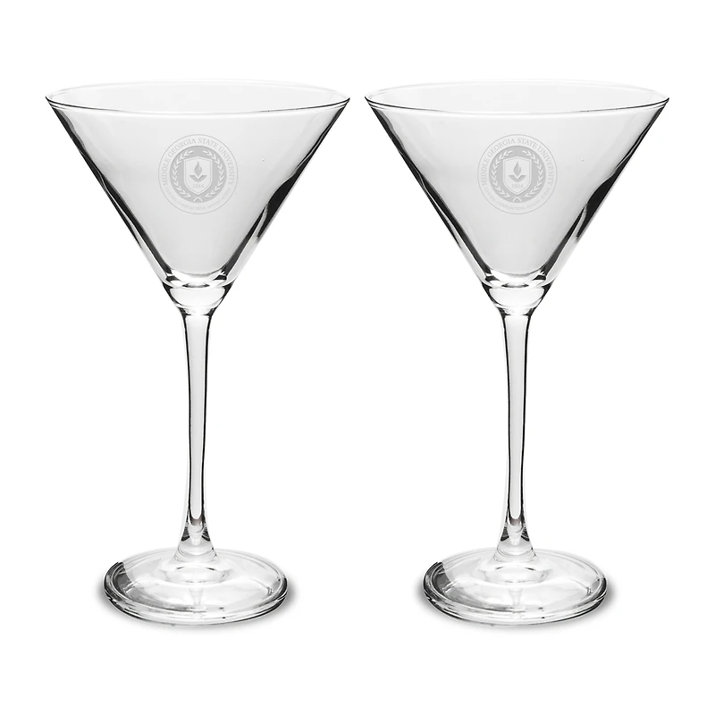 Middle Georgia State Knights Two-Piece Traditional 10oz. Martini Glass Set