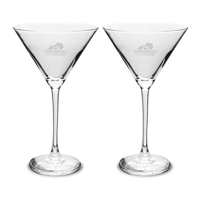 Owensboro Community and Technical College Two-Piece Traditional 10oz. Martini Glass Set