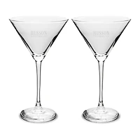 Husson University Eagles Two-Piece Traditional 10oz. Martini Glass Set