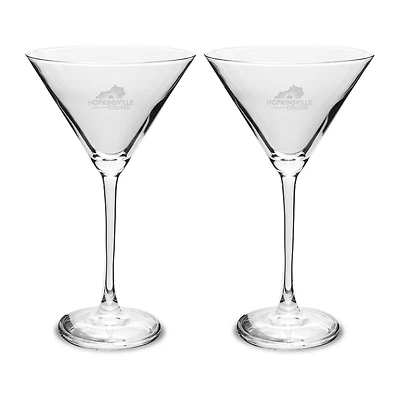 Hopkinsville Community College Two-Piece Traditional 10oz. Martini Glass Set