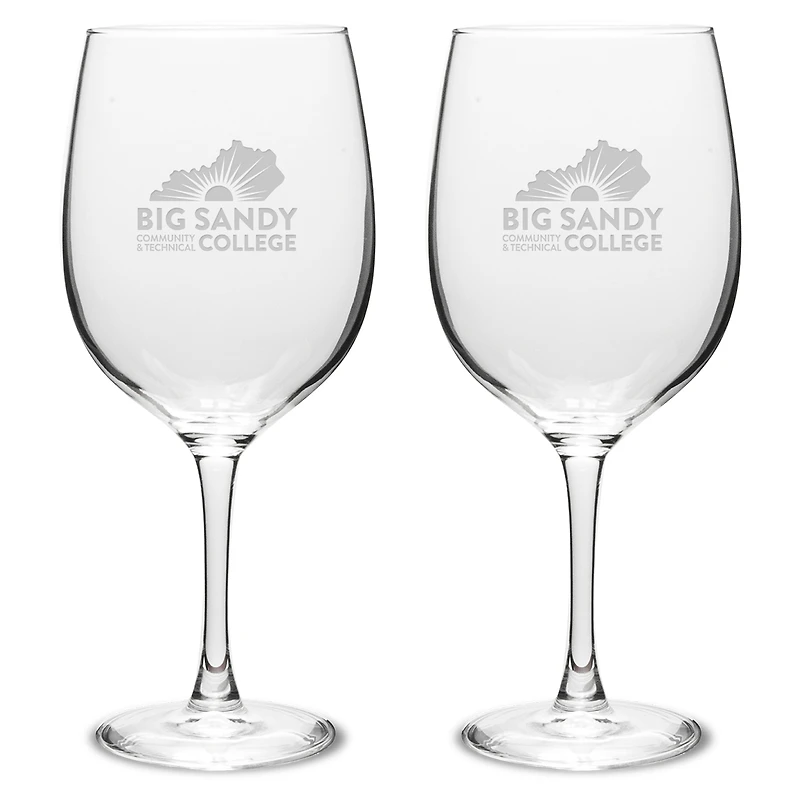 Big Sandy Community and Technical College Two-Piece 19oz. Traditional Wine Glass Set