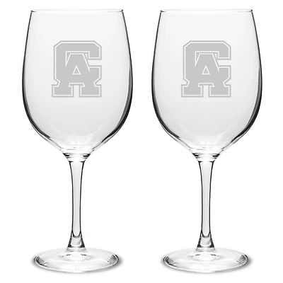 Central Alabama Community College Trojans Two-Piece 19oz. Traditional Wine Glass Set