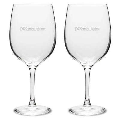 Central Maine Community College Two-Piece 19oz. Traditional Wine Glass Set