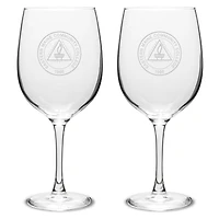 EMCC Golden Eagles Two-Piece 19oz. Traditional Wine Glass Set