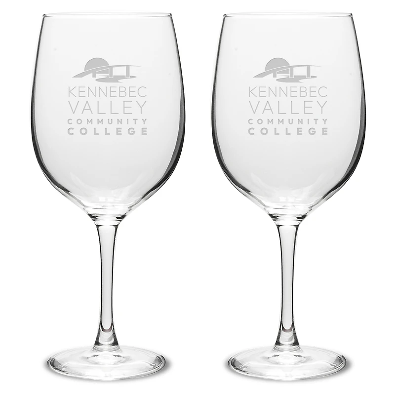 Kennebec Valley Community College Two-Piece 19oz. Traditional Wine Glass Set