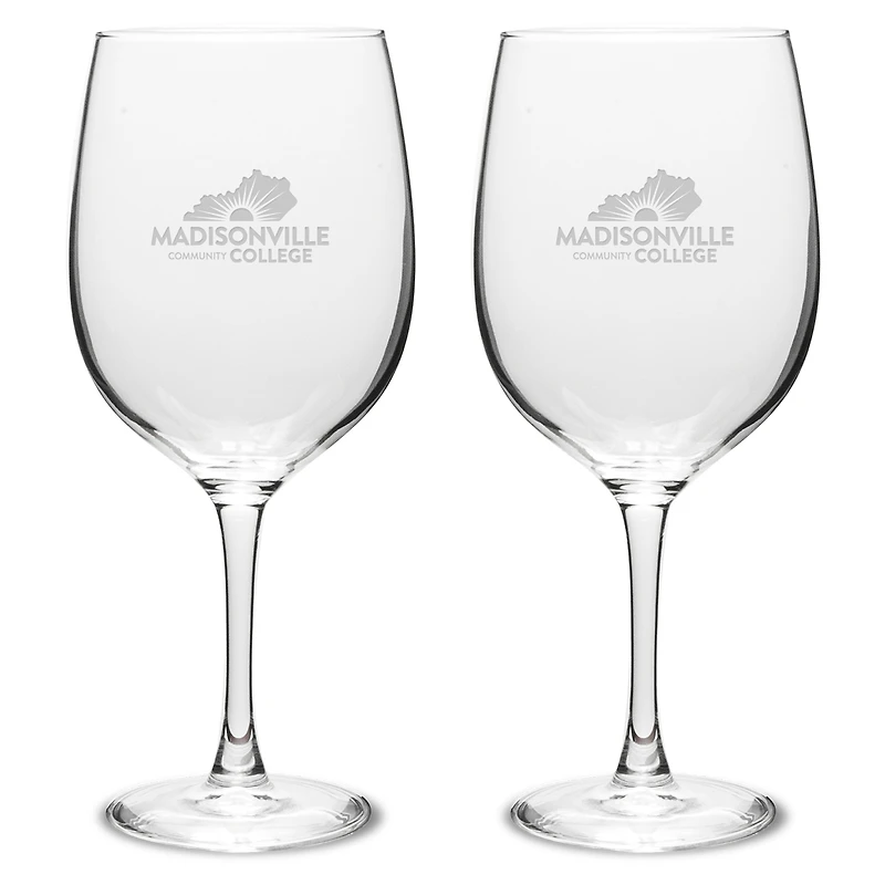 Madisonville Community College Two-Piece 19oz. Traditional Wine Glass Set