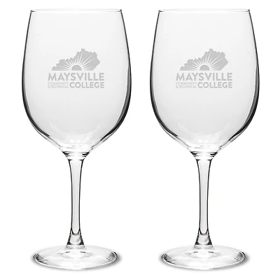 Maysville Community and Technical College Two-Piece 19oz. Traditional Wine Glass Set