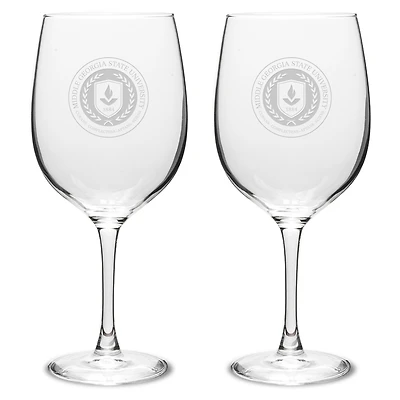 Middle Georgia State Knights Two-Piece 19oz. Traditional Wine Glass Set