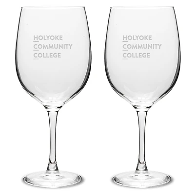 Holyoke Community College Two-Piece 19oz. Traditional Wine Glass Set
