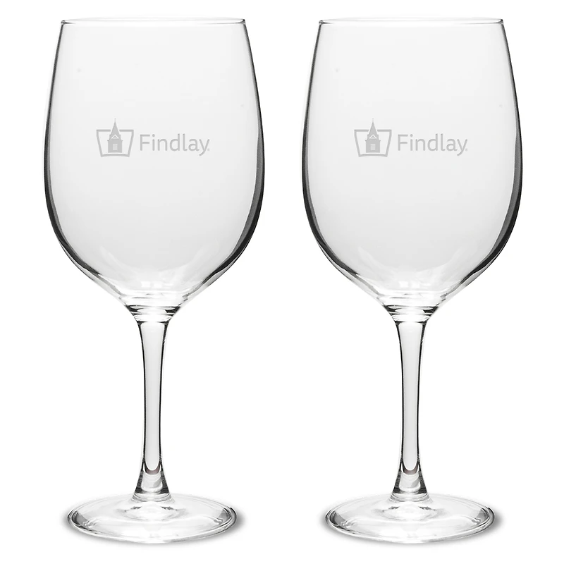 Findlay Oilers Two-Piece 19oz. Traditional Wine Glass Set