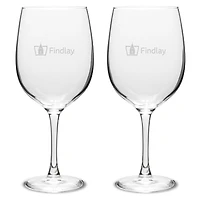 Findlay Oilers Two-Piece 19oz. Traditional Wine Glass Set