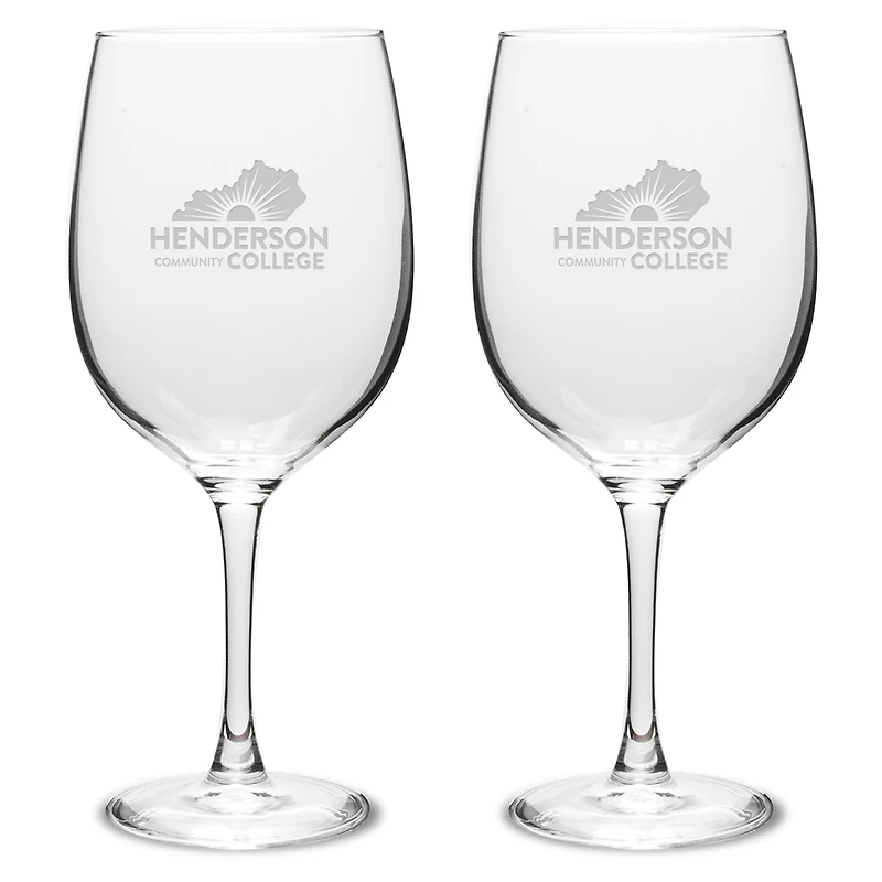 Henderson Community College Two-Piece 19oz. Traditional Wine Glass Set